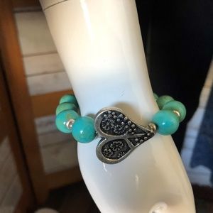 Turquise Beaded Heart Bracelet